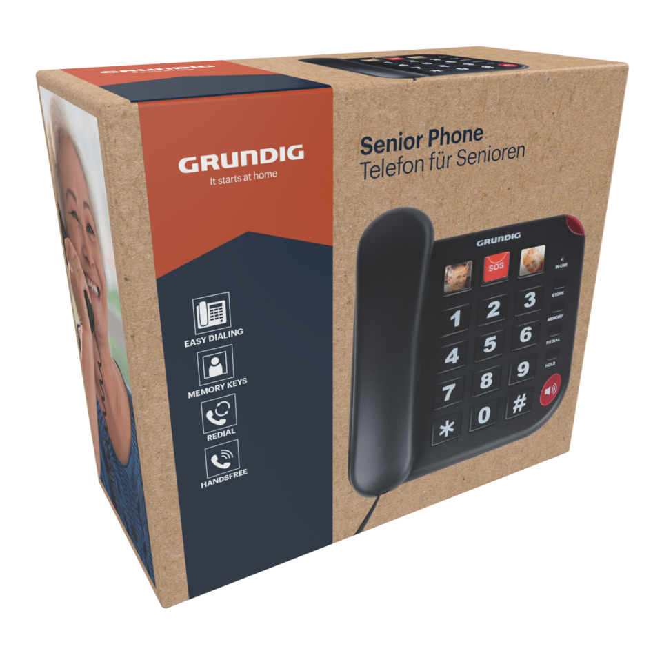 GRUNDIG SENIORENTELEFOON MET GROTE TOETSEN EN SOS-KNOP - Tuincentrum Lopik
