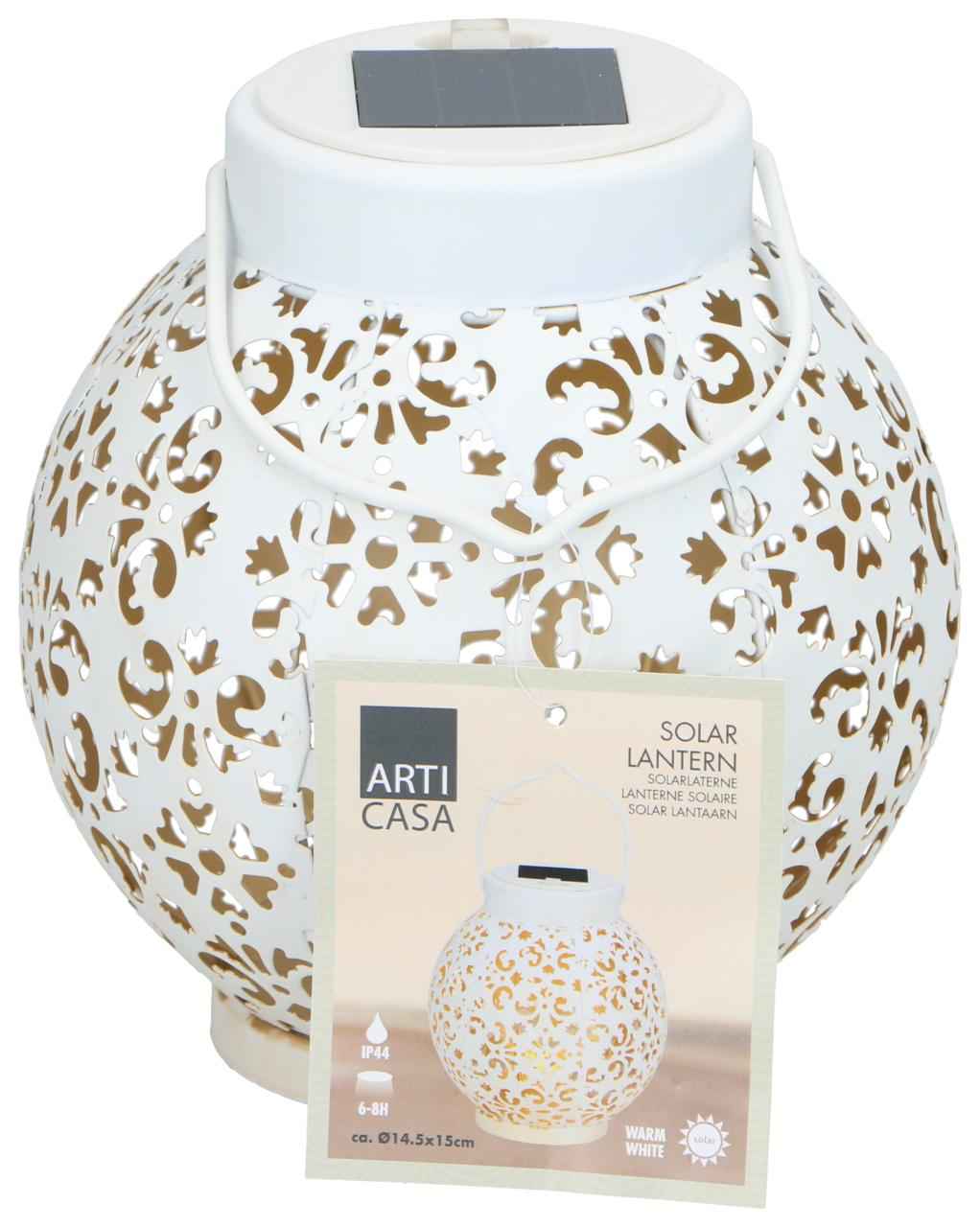 ARTI CASA SOLAR LANTERN WHITE Ø14,5 CM - Tuincentrum Lopik