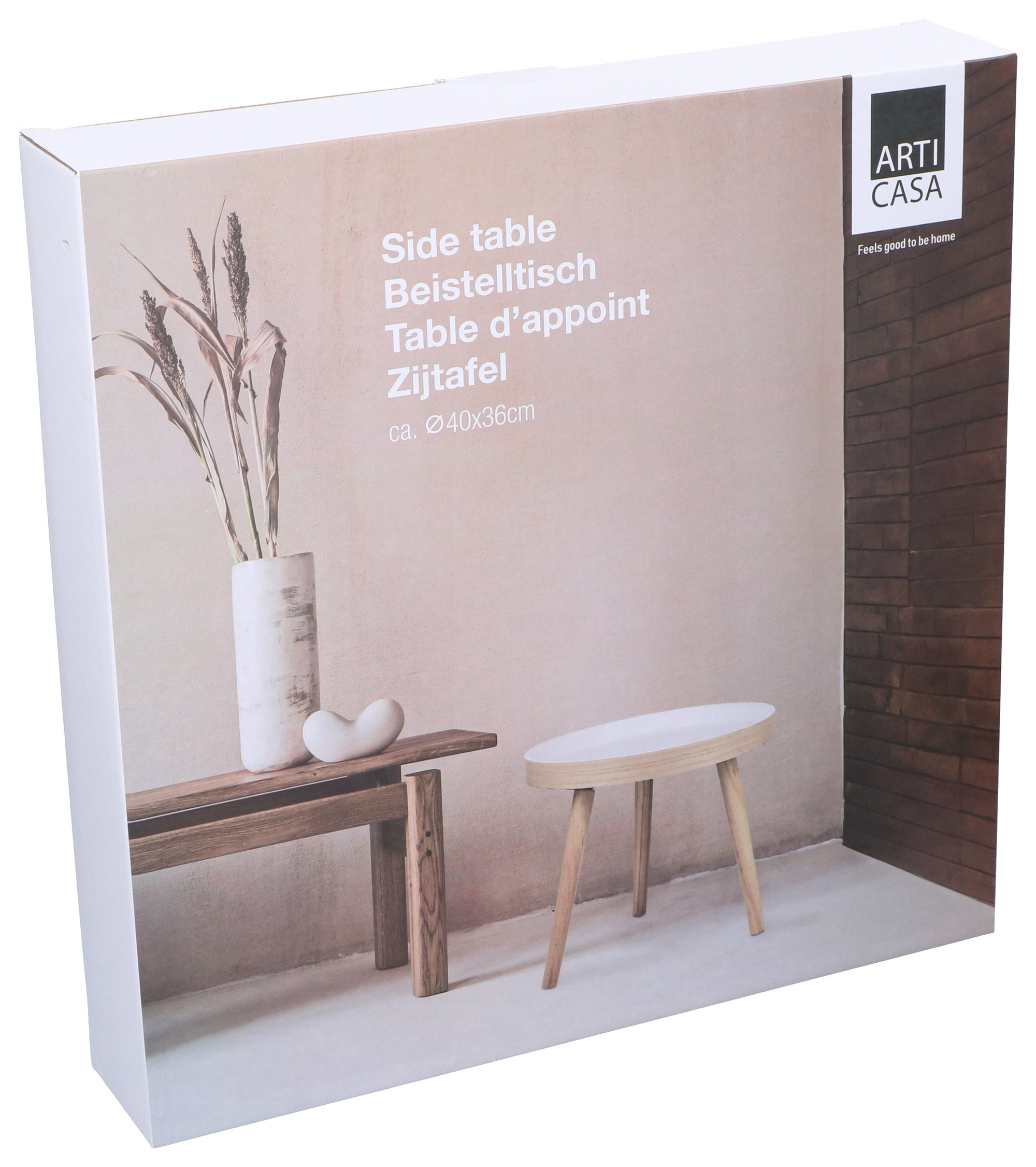 ARTI CASA BIJZETTAFEL ROND HOUT/WIT - Tuincentrum Lopik