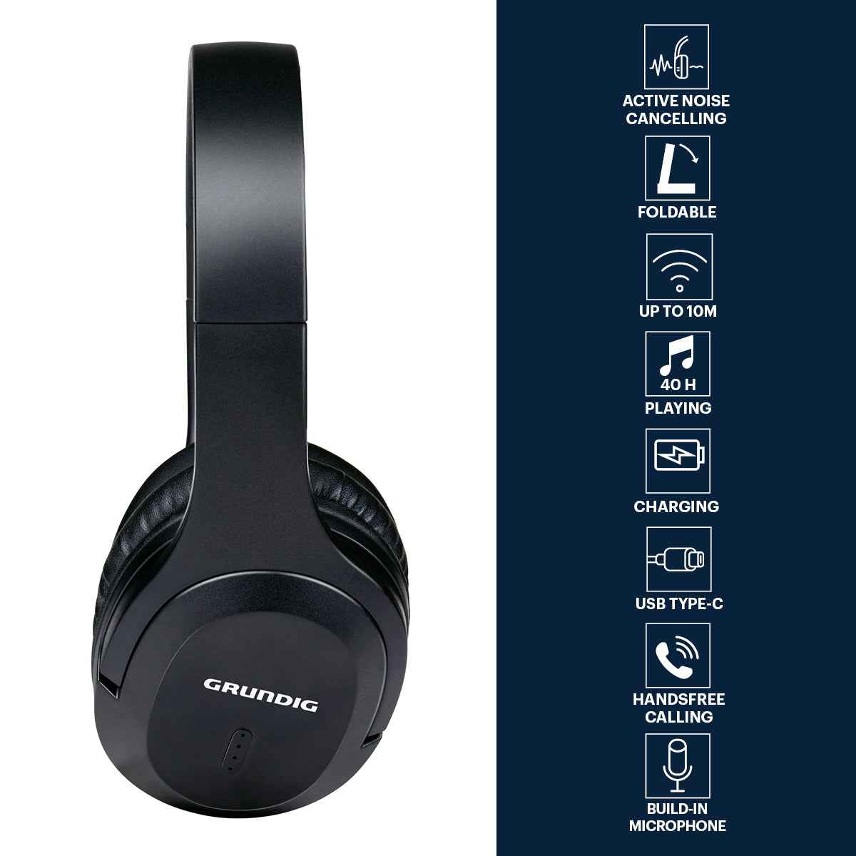 GRUNDIG BLUETOOTH KOPTELEFOON ANC 400 MAH - Tuincentrum Lopik