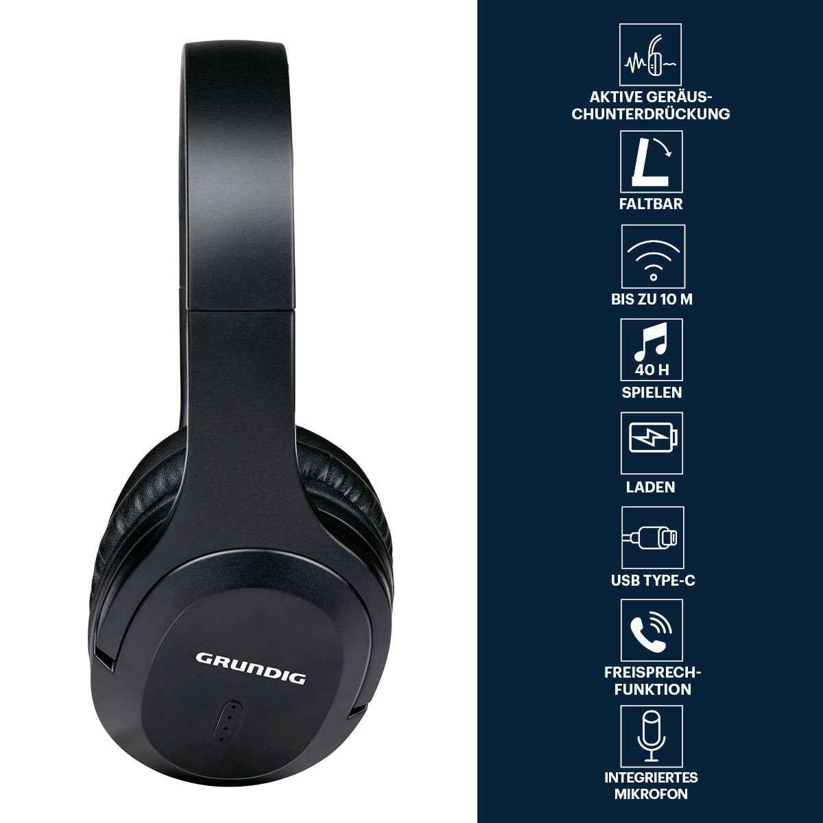 GRUNDIG BLUETOOTH KOPTELEFOON ANC 400 MAH - Tuincentrum Lopik