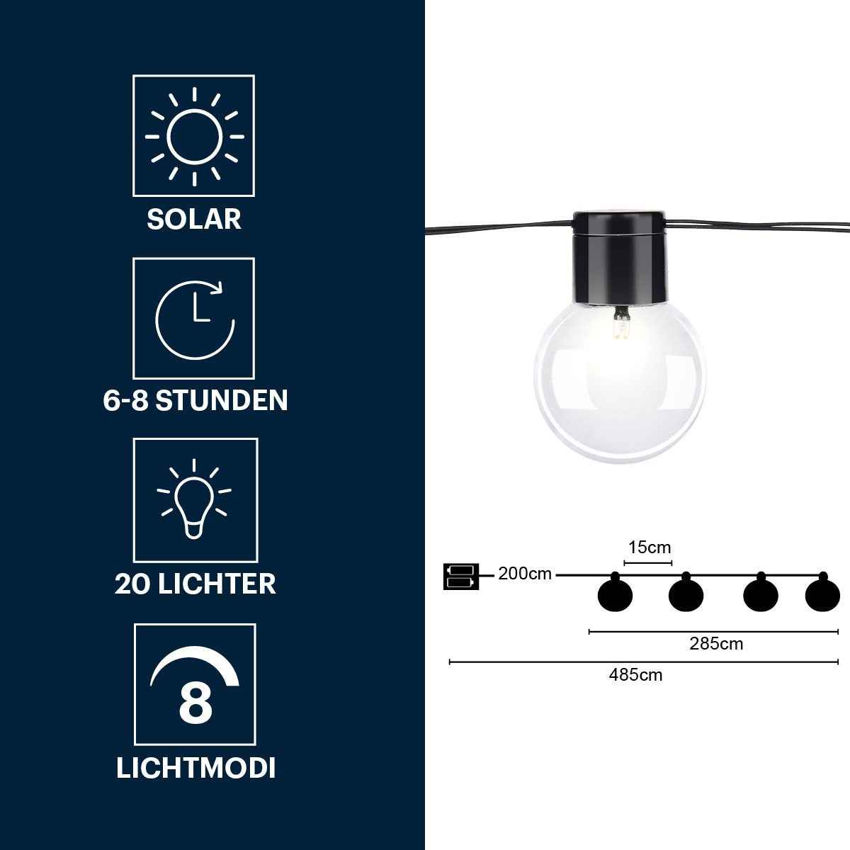 GRUNDIG SOLAR LICHTSNOER 4,85 M - Tuincentrum Lopik