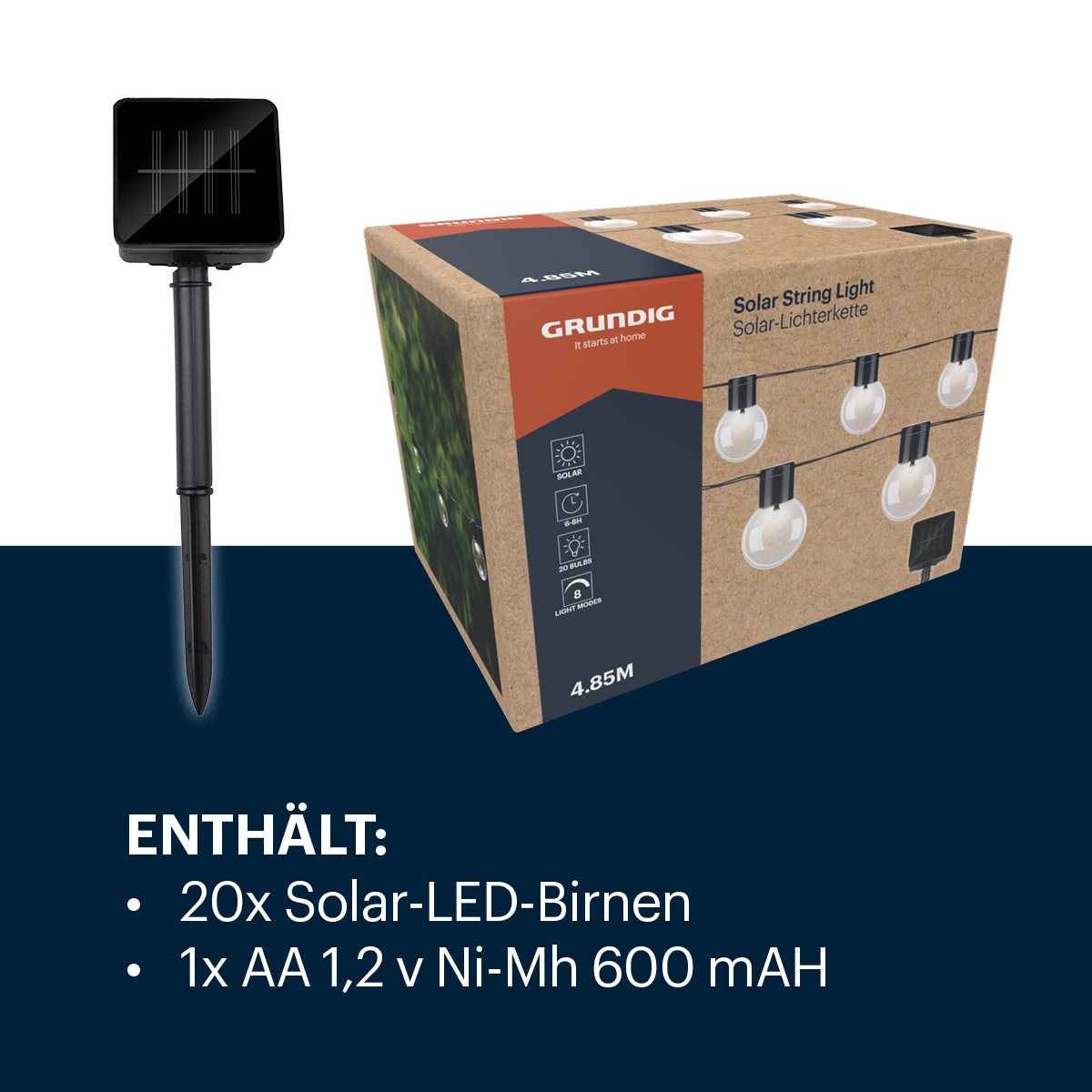 GRUNDIG SOLAR LICHTSNOER 4,85 M - Tuincentrum Lopik