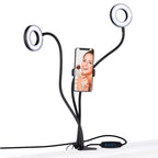 GRUNDIG DUBBELE RINGLAMP MET TELEFOONHOUDER EN TAFELKLEM - Tuincentrum Lopik