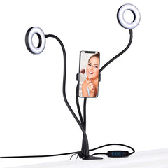 GRUNDIG DUBBELE RINGLAMP MET TELEFOONHOUDER EN TAFELKLEM - Tuincentrum Lopik