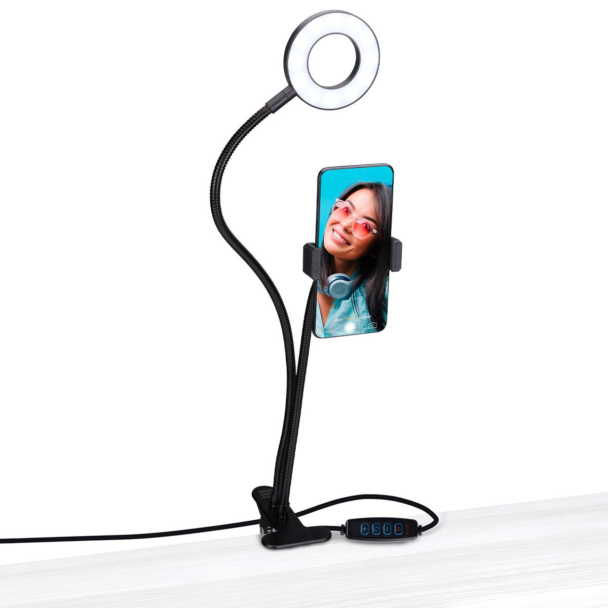 GRUNDIG SELFIE STUDIO RINGLAMP 2-IN-1 MET TAFELKLEM 24 LED - Tuincentrum Lopik