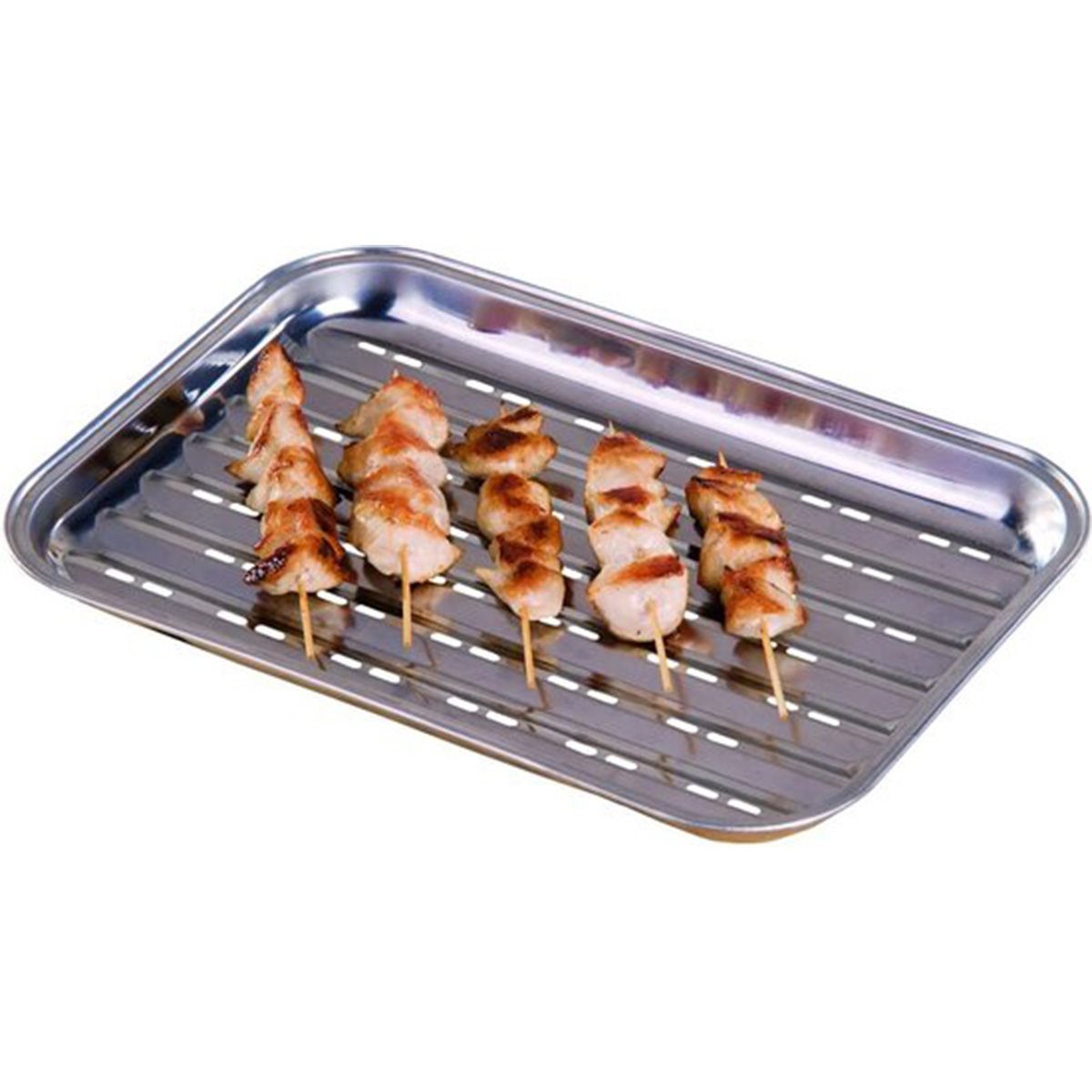 BBQ COLLECTION GRILLPAN ROESTVRIJ STAAL 34,5X24,5X2,7CM - Tuincentrum Lopik
