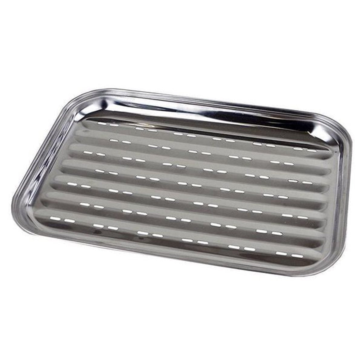 BBQ COLLECTION GRILLPAN ROESTVRIJ STAAL 34,5X24,5X2,7CM - Tuincentrum Lopik