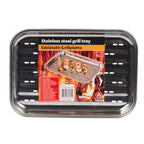 BBQ COLLECTION GRILLPAN ROESTVRIJ STAAL 34,5X24,5X2,7CM - Tuincentrum Lopik