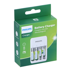 PHILIPS BATTERIJLADER AA/AAA USB MET 4 OPLAADBARE BATTERIJEN - Tuincentrum Lopik