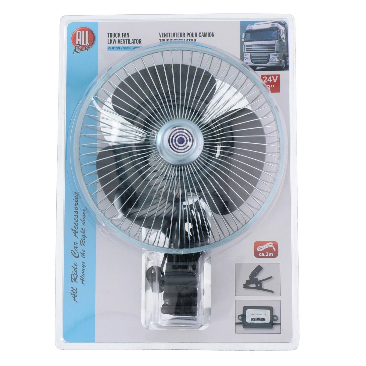 ALL RIDE TRUCK VENTILATOR 24V 8 INCH OSCILLEREND - Tuincentrum Lopik