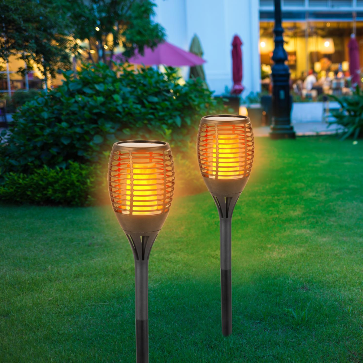 GRUNDIG SOLAR TUINFAKKEL 77CM MET LED VLAMEFFECT - Tuincentrum Lopik