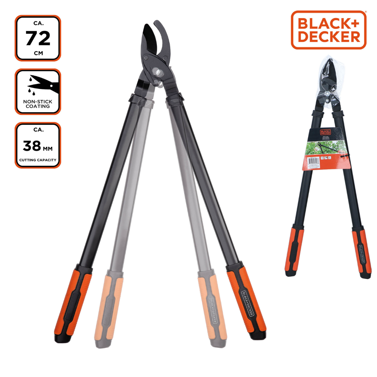 BLACK+DECKER BYPASS TAKKENSCHAAR 72CM 38MM SNIJCAPACITEIT - Tuincentrum Lopik