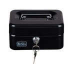 BLACK+DECKER GELDKISTJE MET SLEUTEL 15X8X11,8CM METAAL ZWART - Tuincentrum Lopik
