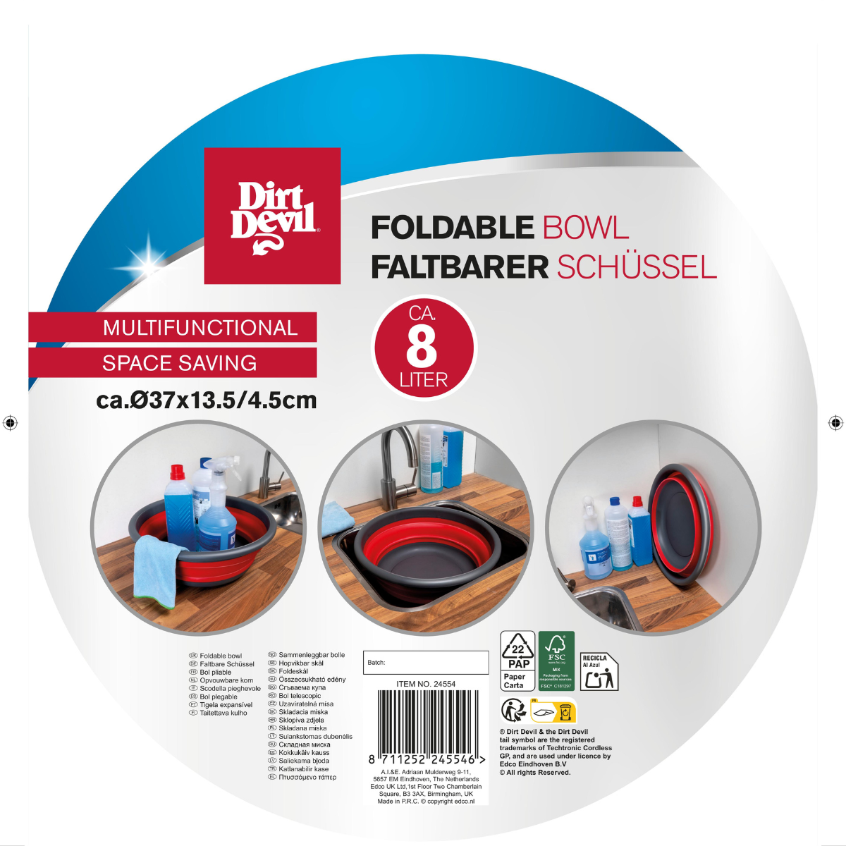 DIRT DEVIL BOWL FOLDABLE 8L - Tuincentrum Lopik