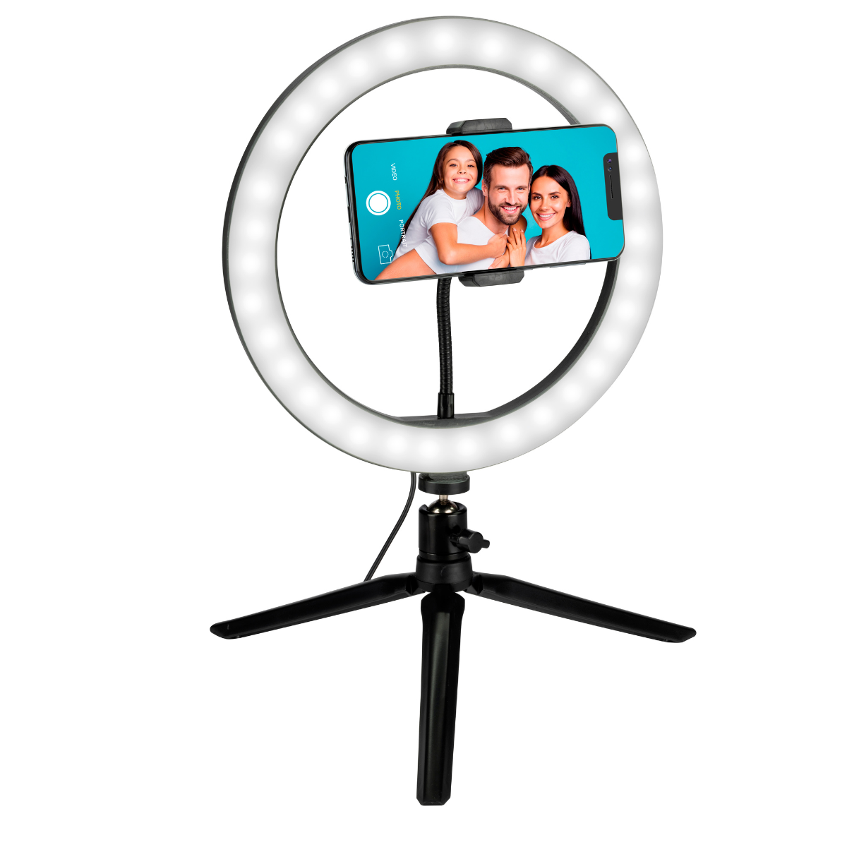 GRUNDIG SELFIE RINGLAMP 120 LED MET STATIEF EN TELEFOONHOUDER - Tuincentrum Lopik