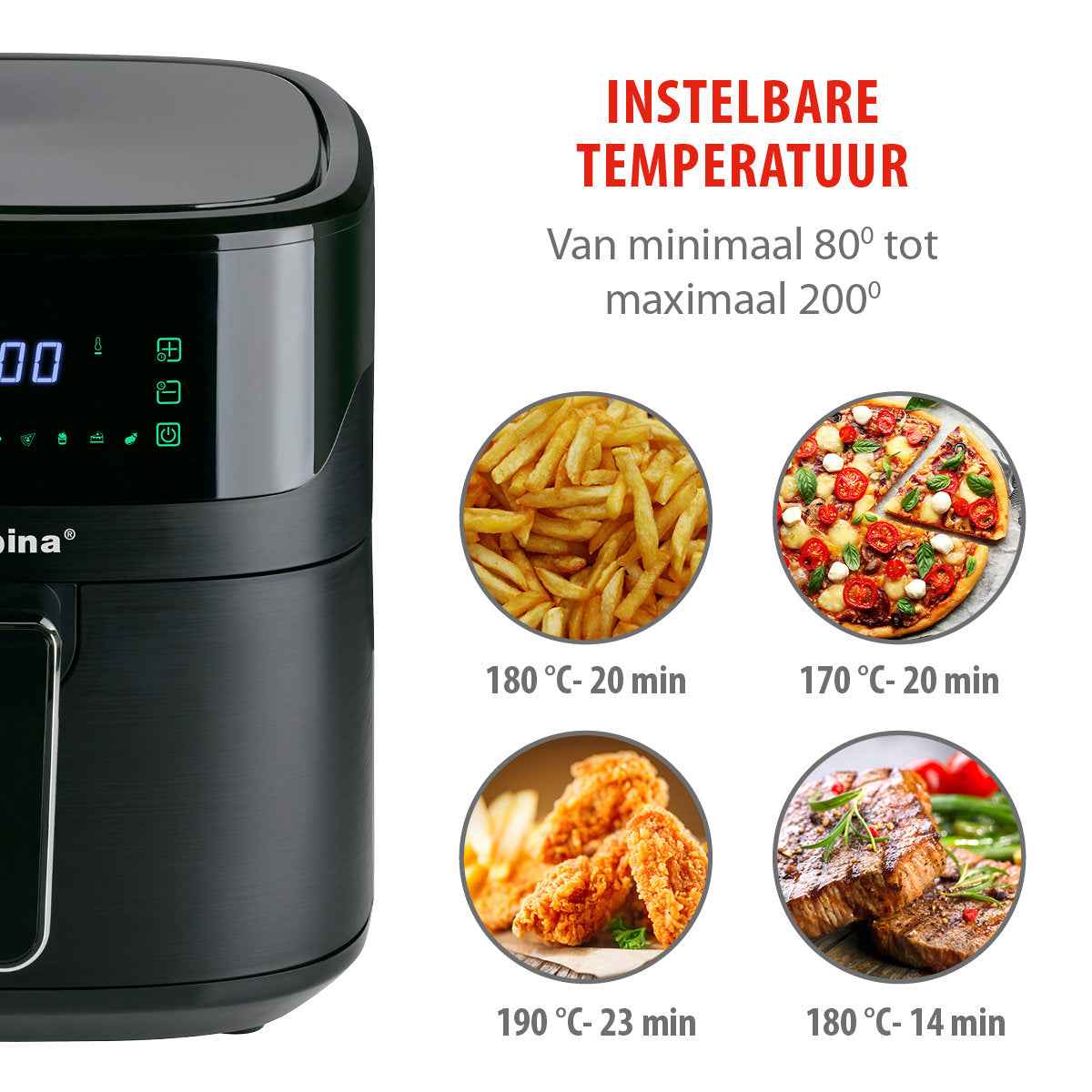 ALPINA AIR FRYER 6L 1600W - Tuincentrum Lopik