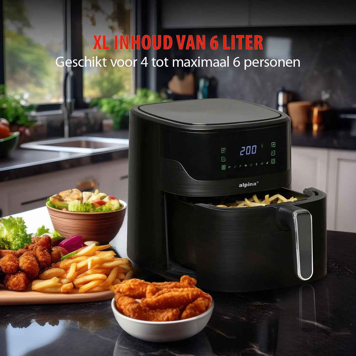 ALPINA AIR FRYER 6L 1600W - Tuincentrum Lopik