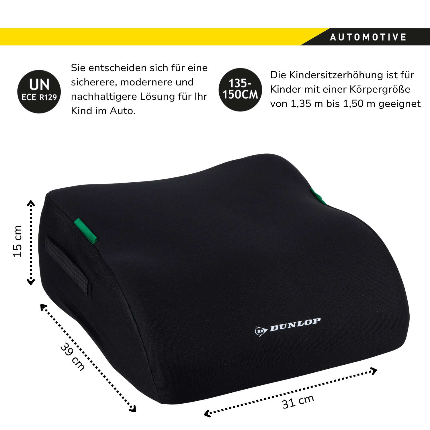 DUNLOP KINDERZITVERHOGER ZWART 135-150CM - Tuincentrum Lopik