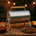 ALPINA BARBECUE PORTABLE HOUTSKOOL ROESTVRIJ STAAL 37X35CM - Tuincentrum Lopik