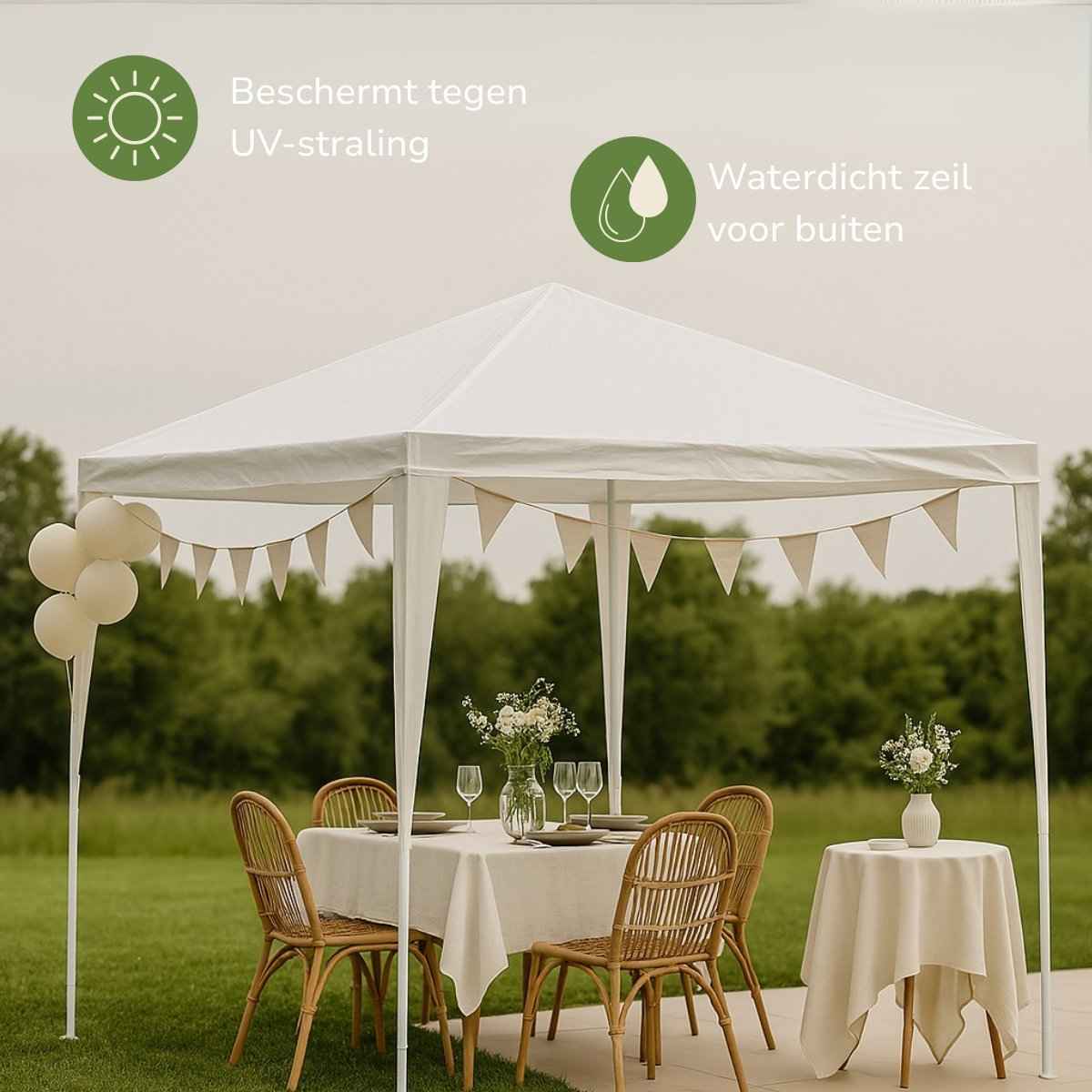 KINZO GAZEBO PARTYTENT 3X3X2,5M - Tuincentrum Lopik