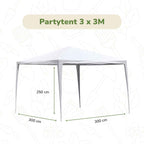 KINZO GAZEBO PARTYTENT 3X3X2,5M - Tuincentrum Lopik