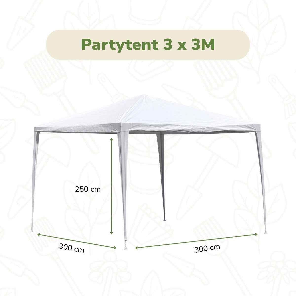 KINZO GAZEBO PARTYTENT 3X3X2,5M - Tuincentrum Lopik