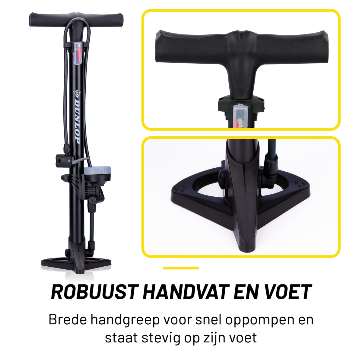 DUNLOP STAANDE FIETSPOMP 65CM MET MANOMETER - Tuincentrum Lopik