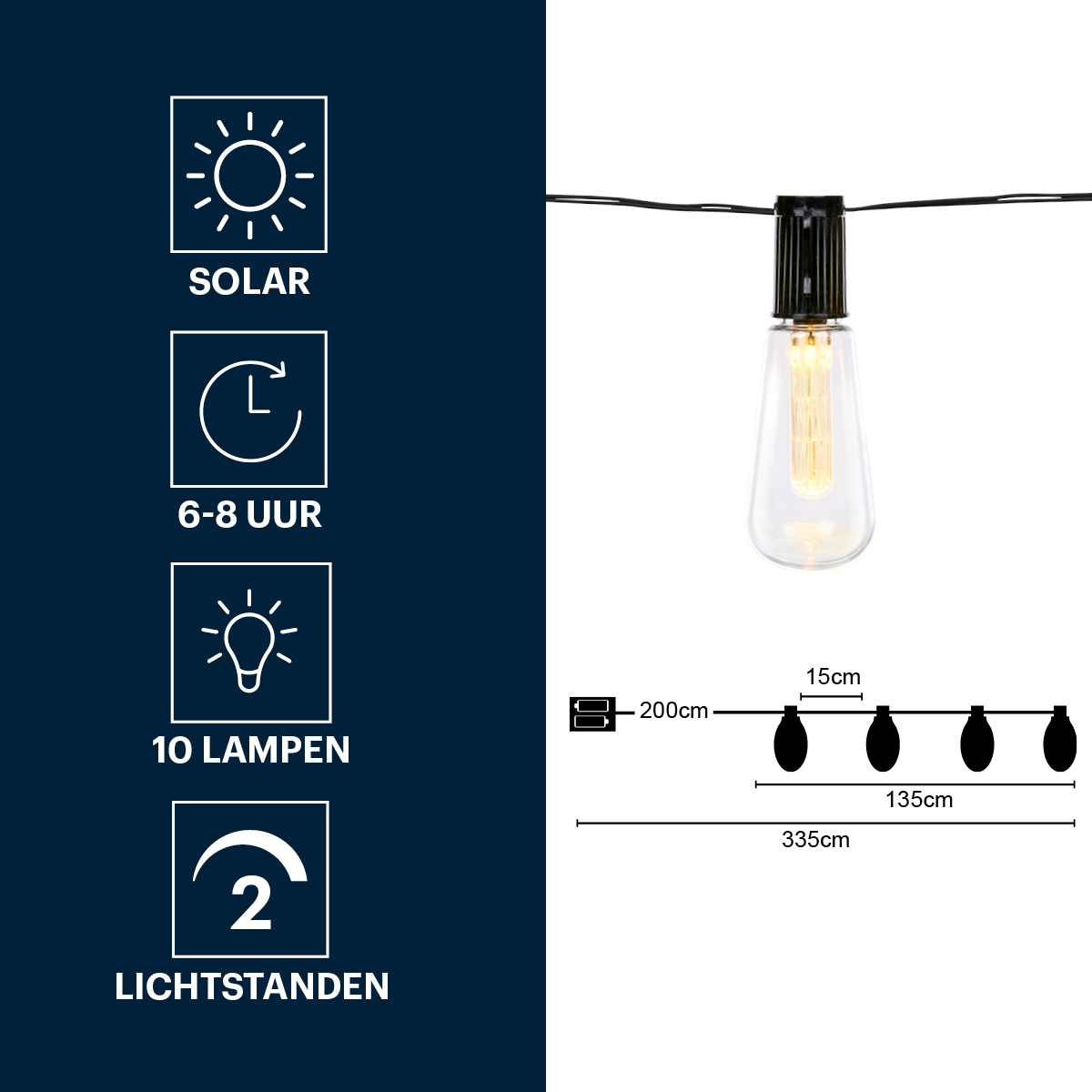 GRUNDIG SOLAR LICHTSNOER 3,35 M - Tuincentrum Lopik