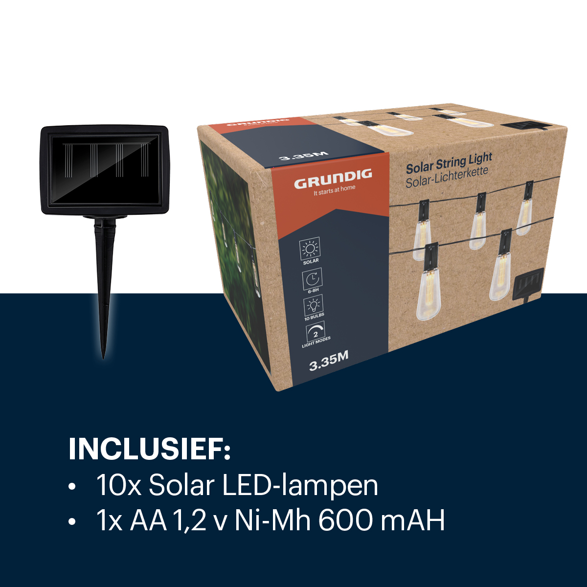 GRUNDIG SOLAR LICHTSNOER 3,35 M - Tuincentrum Lopik