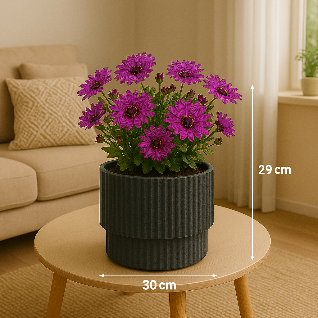 BLOEMPOT KUNSTSTOF GRIJS 30 X 29 CM - Tuincentrum Lopik
