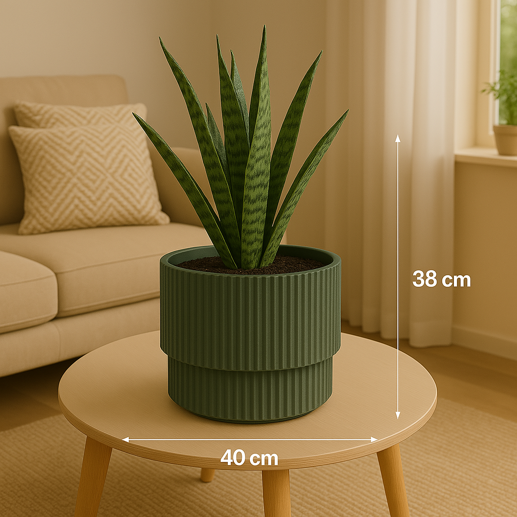 BLOEMPOT KUNSTSTOF GROEN 40 X 38 CM - Tuincentrum Lopik