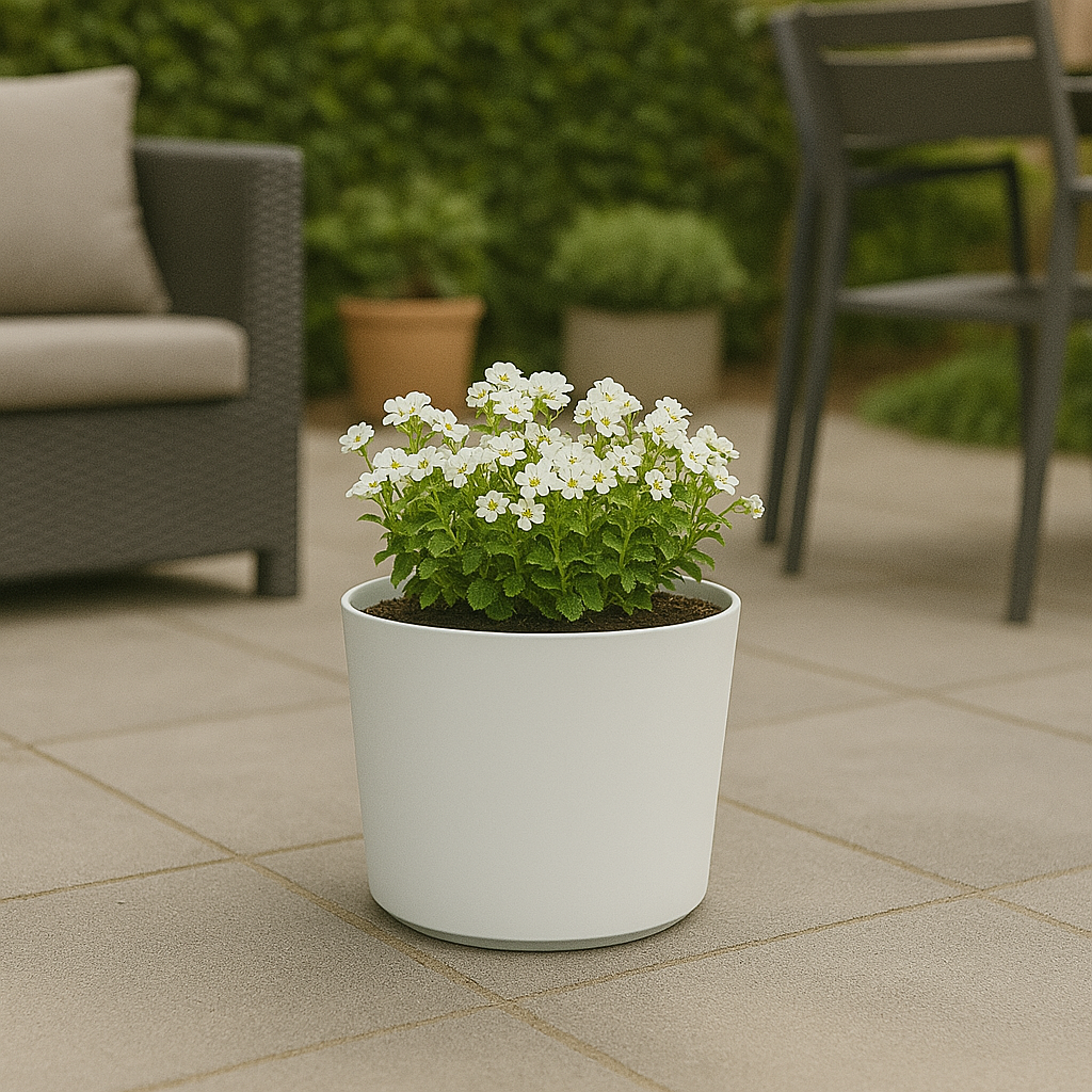 BLOEMPOT KUNSTSTOF WIT 20 X 18 CM - Tuincentrum Lopik