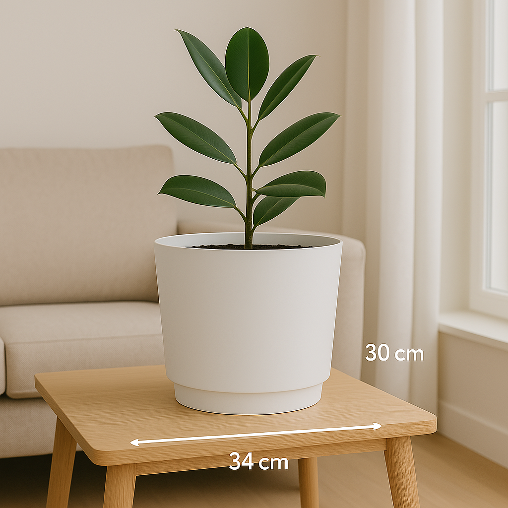 BLOEMPOT KUNSTSTOF WIT Ø34 X 30 CM - Tuincentrum Lopik