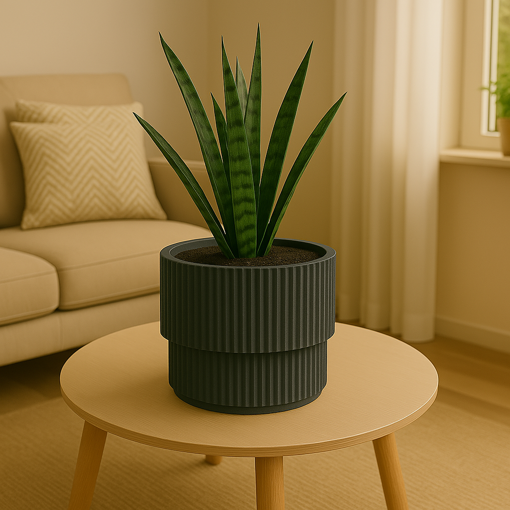 BLOEMPOT 40X38CM GRIJS KUNSTSTOF MET BINNENPOT - Tuincentrum Lopik