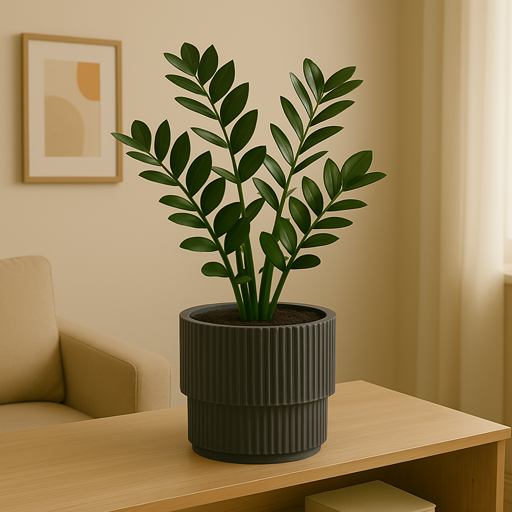 BLOEMPOT 40X38CM GRIJS KUNSTSTOF MET BINNENPOT - Tuincentrum Lopik