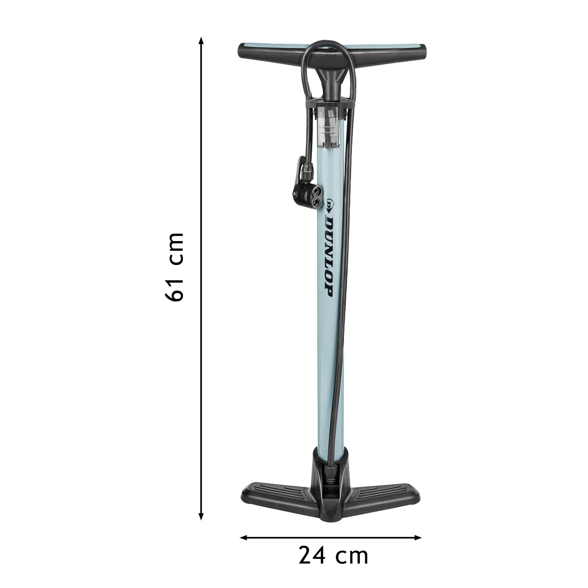 DUNLOP FIETSPOMP MET 2 VENTIELADAPTOREN ZWART/GRIJS - Tuincentrum Lopik