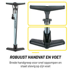 DUNLOP FIETSPOMP MET 2 VENTIELADAPTOREN ZWART/GRIJS - Tuincentrum Lopik