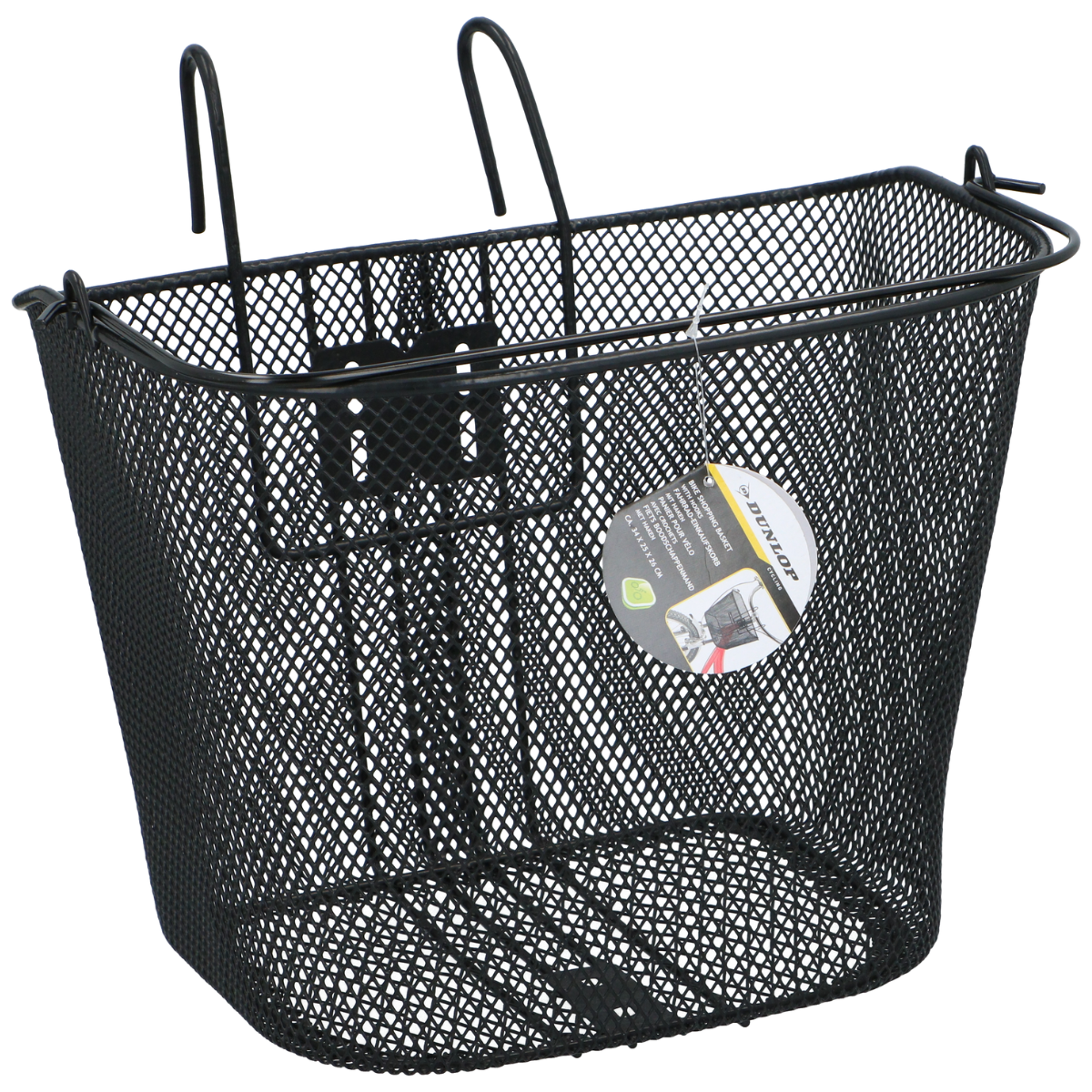 DUNLOP FIETSMAND STUUR - 22 LITER - AFNEEMBAAR - METAAL - ZWART - Tuincentrum Lopik