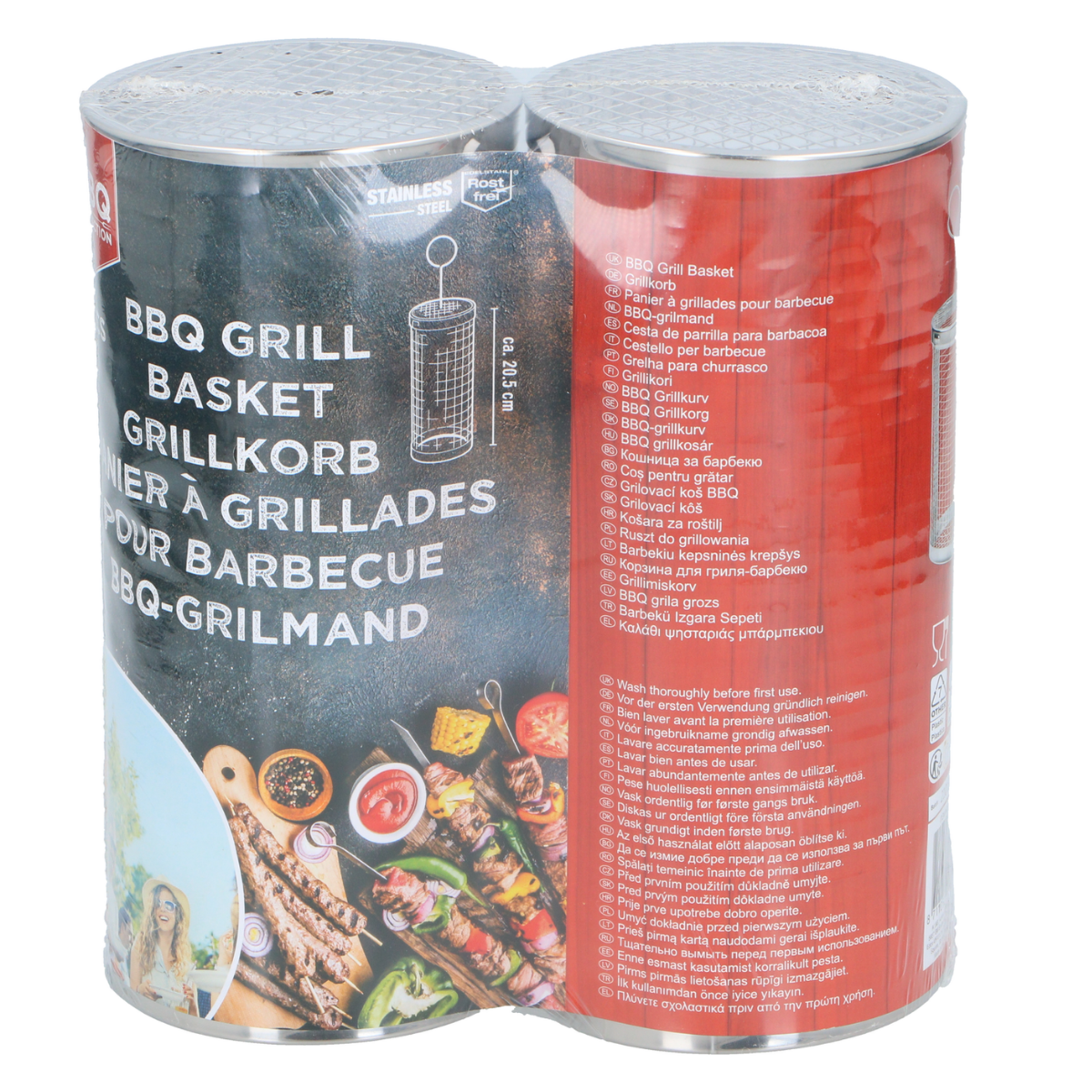 BBQ COLLECTION GRILLMAND SET 2 STUKS ROESTVRIJ STAAL Ø7,5CM - Tuincentrum Lopik