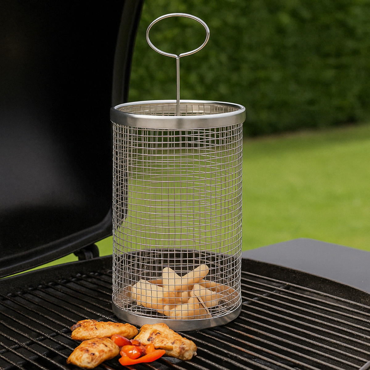BBQ COLLECTION GRILLMAND SET 2 STUKS ROESTVRIJ STAAL Ø7,5CM - Tuincentrum Lopik