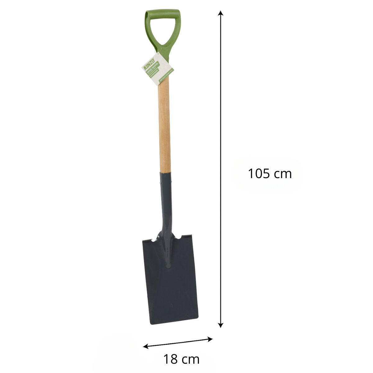 KINZO TUINSPADE 105 X 18 X 5 CM HOUT/GRIJS/GROEN - Tuincentrum Lopik