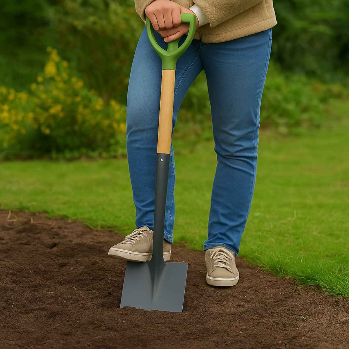 KINZO TUINSPADE 105 X 18 X 5 CM HOUT/GRIJS/GROEN - Tuincentrum Lopik