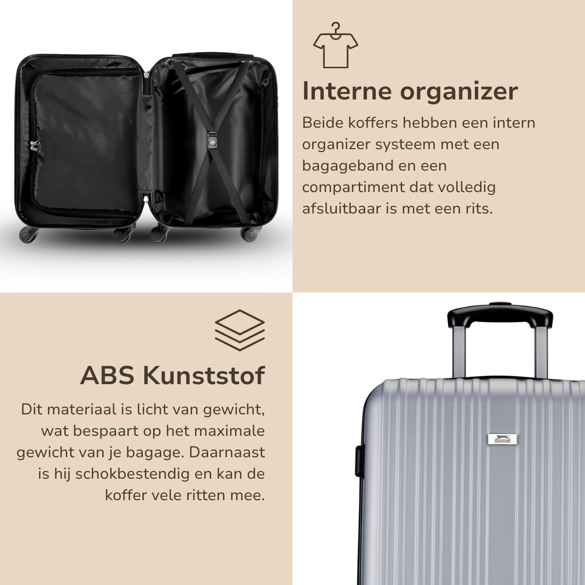 SLAZENGER KOFFERSET 2-DELIG ZILVER - Tuincentrum Lopik