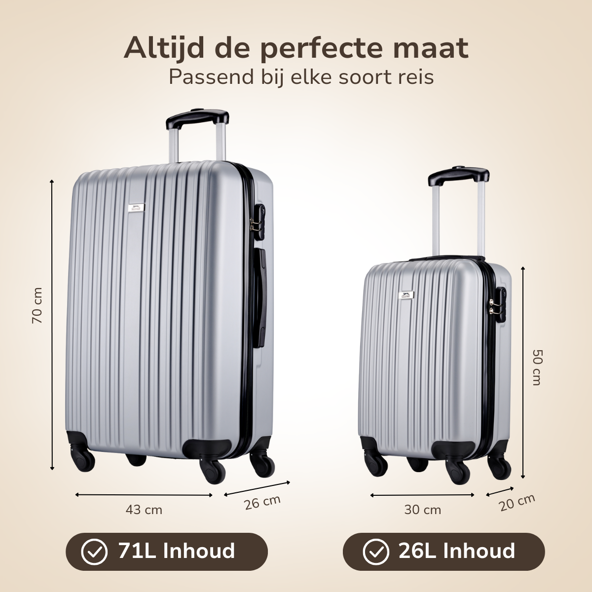 SLAZENGER KOFFERSET 2-DELIG ZILVER - Tuincentrum Lopik
