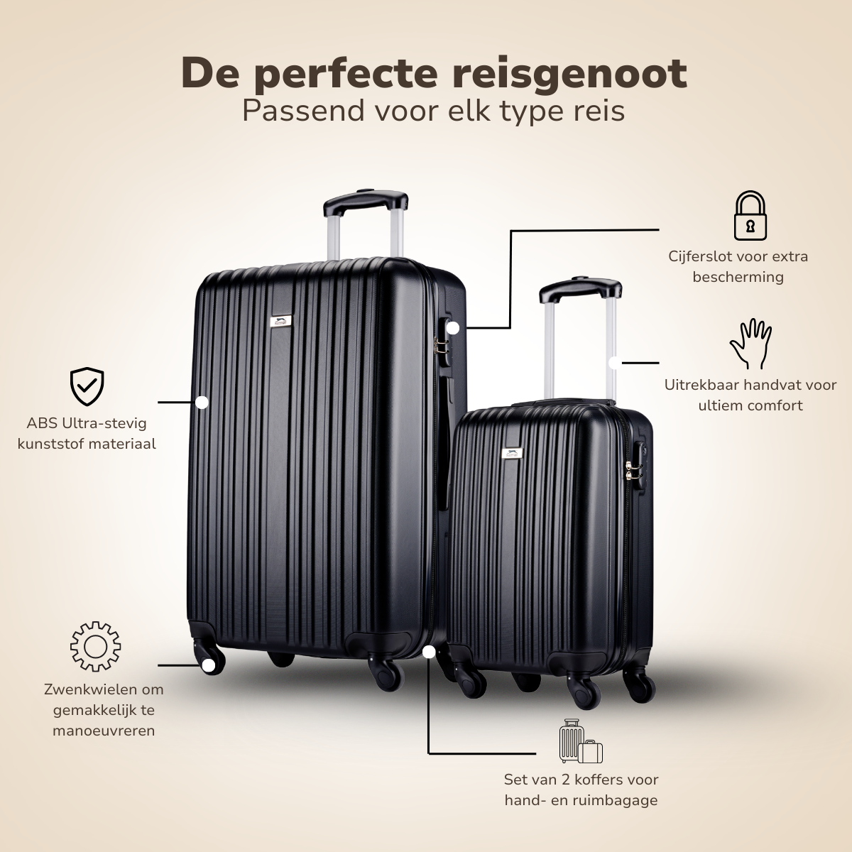SLAZENGER KOFFERSET 2-DELIG ZWART - Tuincentrum Lopik