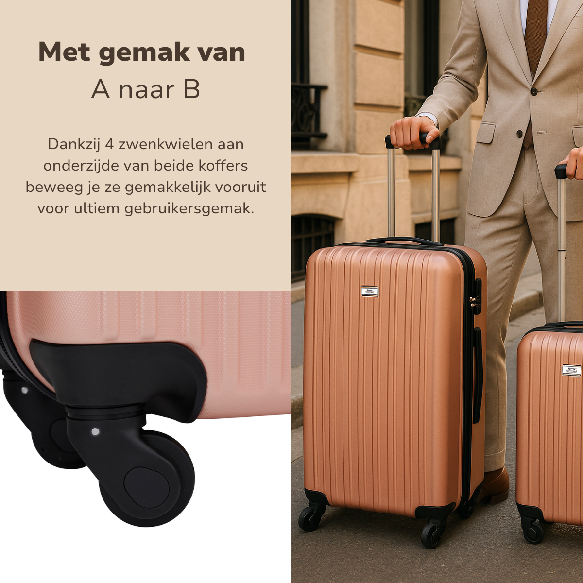 SLAZENGER KOFFERSET 2-DELIG ROSE GOLD - Tuincentrum Lopik