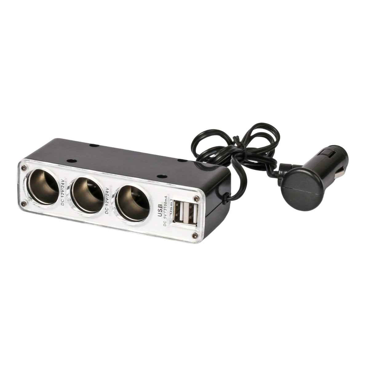 ALL RIDE USB AUTOLADER DUAL 12/24V 3,1A + 3X 12V AANSLUITINGEN - Tuincentrum Lopik