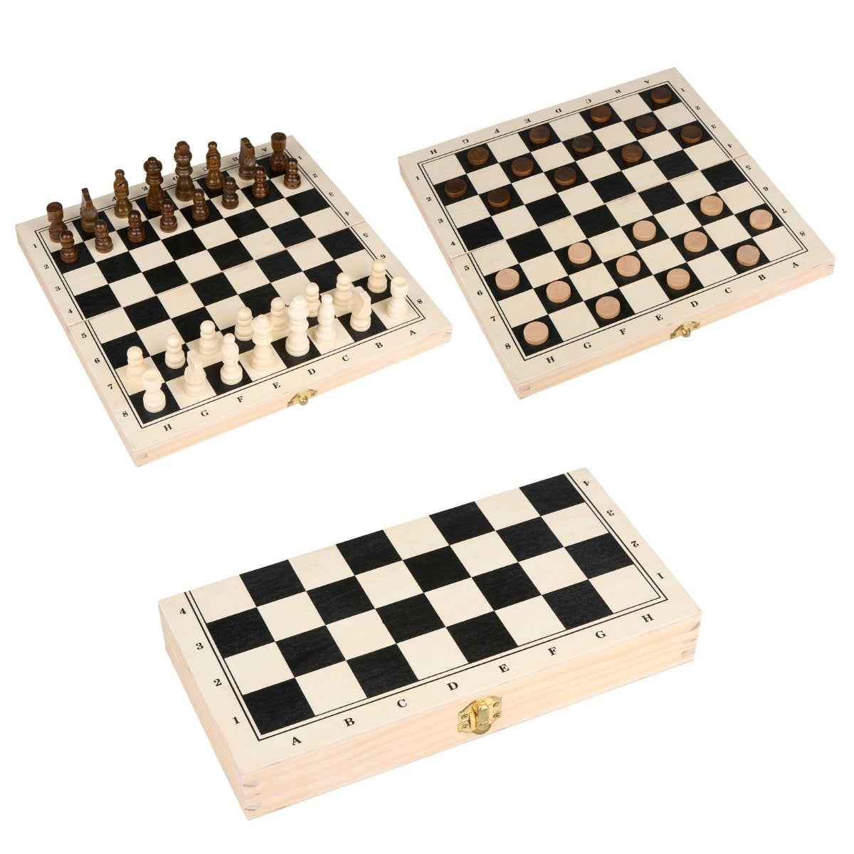 EDDY TOYS SCHAAK & DAMSPEL OPVOUWBAAR HOUT - Tuincentrum Lopik