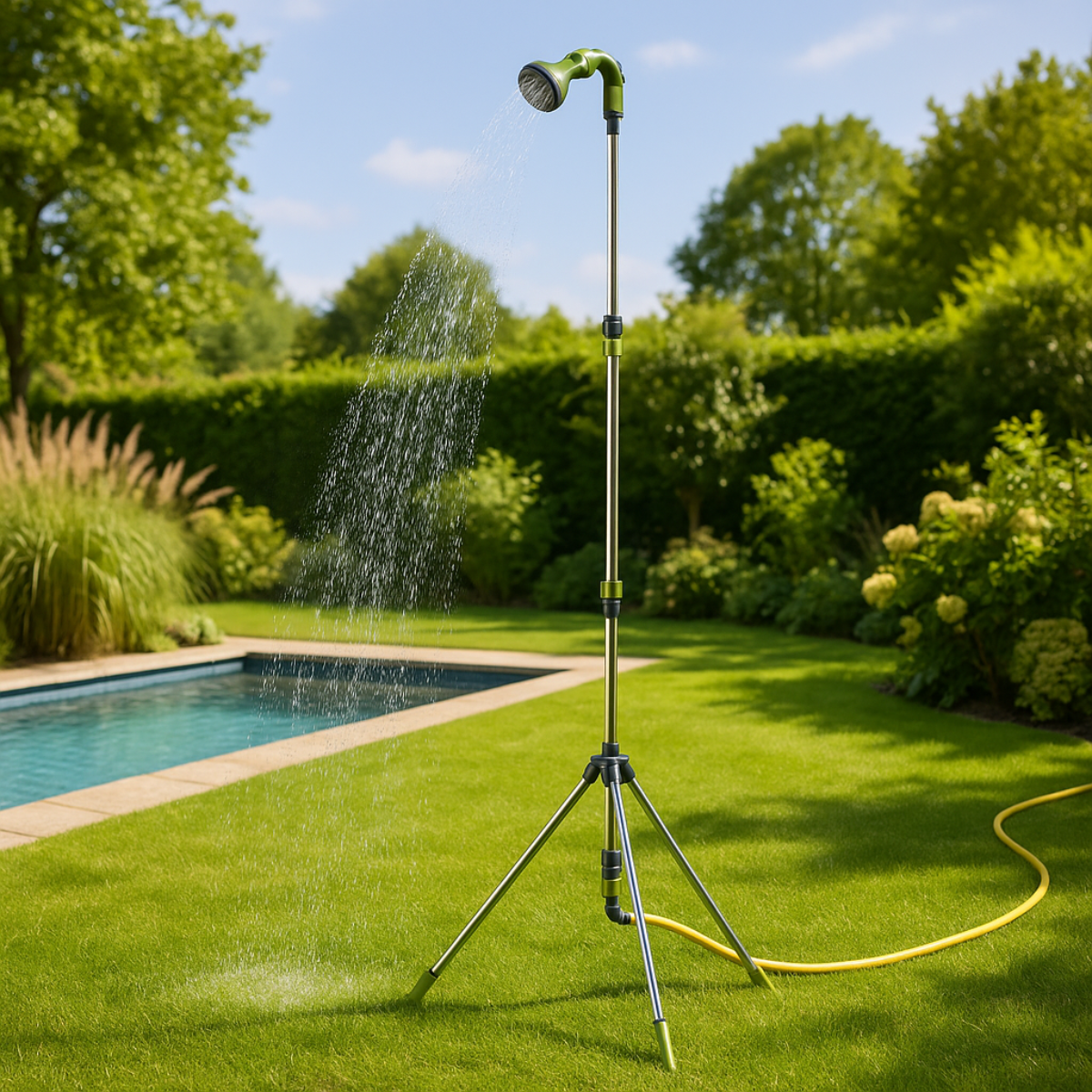 KINZO BUITENDOUCHE MET STATIEF VERSTELBAAR 220 CM GROEN/ZILVER - Tuincentrum Lopik